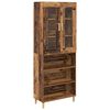 vidaXL Highboard Altholz 69,5 x 34 x 180 cm Engineered Wood und Glas
