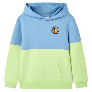 vidaXL Kinder-Kapuzenpullover Blau und Zartgelb 104