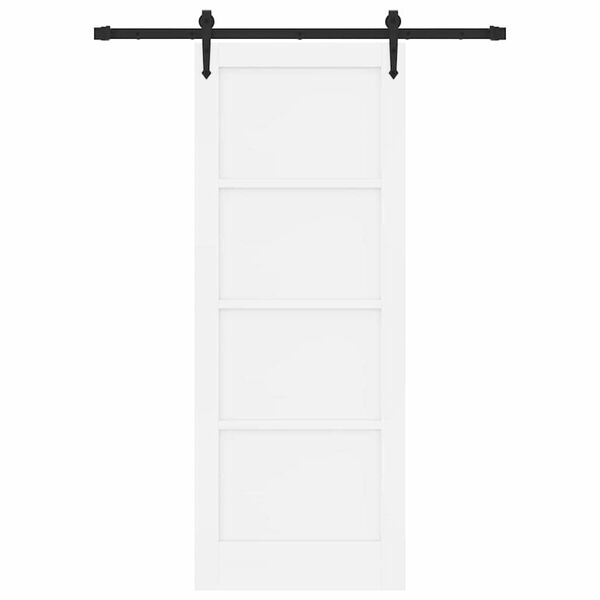 vidaXL Schiebet&uuml;r ORKDAL Wei&szlig; 78 x 202 cm Massives Kiefernholz