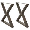 vidaXL Esstisch Beine 2 St&uuml;ck Naturstahl 90x(72-73,3) cm Stahl