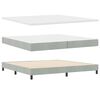 vidaXL LED Boxspringbett mit Matratze Hellgrau 200 x 200 cm Samt