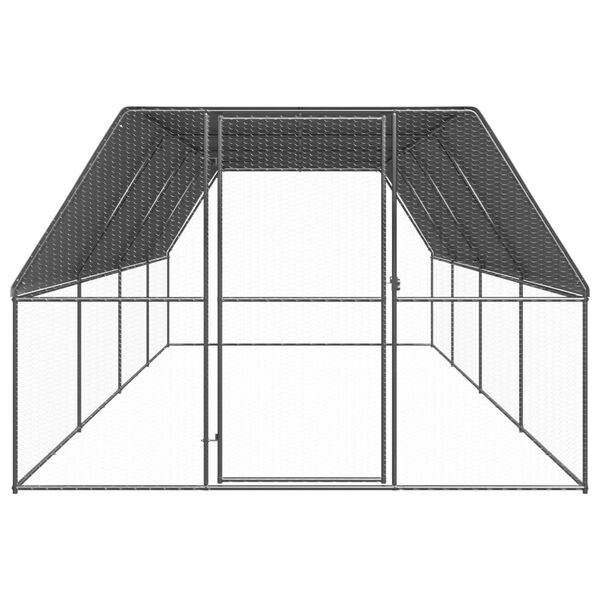 vidaXL Outdoor-H&uuml;hnerk&auml;fig 3x8x2 m Verzinkter Stahl