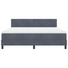 vidaXL LED Boxspringbett mit Matratze Dunkelgrau 180 x 200 cm Samt