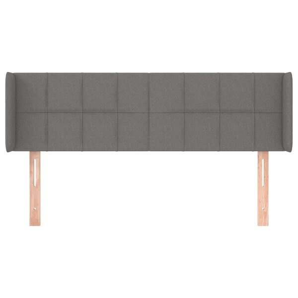 vidaXL Kopfteil mit Ohren Dunkelgrau 147x16x78/88 cm Stoff