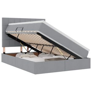 vidaXL Aufbewahrungsbett mit Matratze Hellgrau 140 x 190 cm Stoff