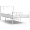 vidaXL Bettgestell mit Kopf- und Fu&szlig;teil Metall Wei&szlig; 107x203 cm