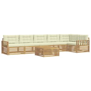 vidaXL Outdoor-Sofagarnitur 7 Stk. Wei&szlig; und Creme