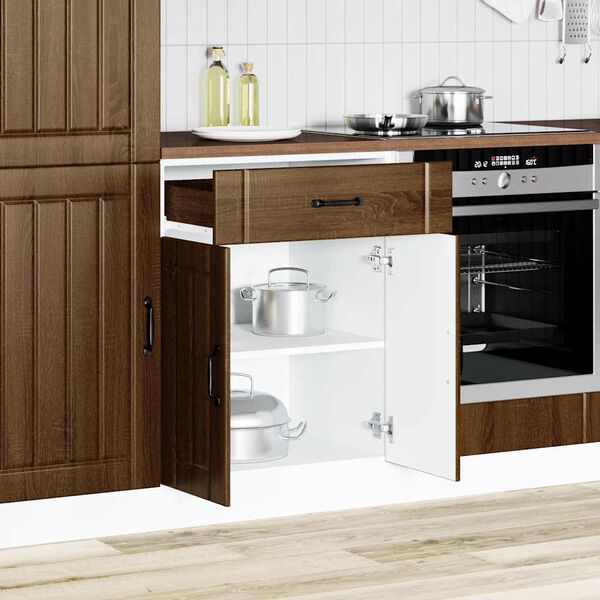 vidaXL K&uuml;chen-Unterschrank Lucca Braun Eichen-Optik Holzwerkstoff