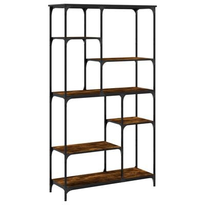 vidaXL Bücherregal Räuchereiche 99x35,5x176 cm Holzwerkstoff und Stahl