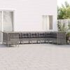 vidaXL 10-tlg. Garten-Lounge-Set mit Kissen Grau Poly Rattan