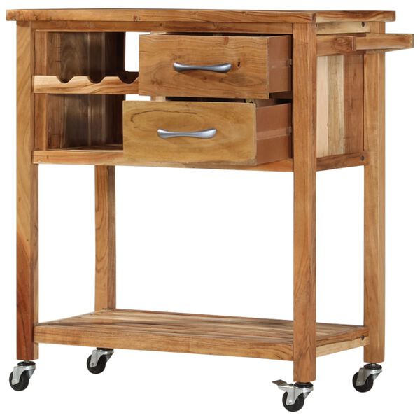 vidaXL Servierwagen 80x45x91 cm Massivholz Akazie