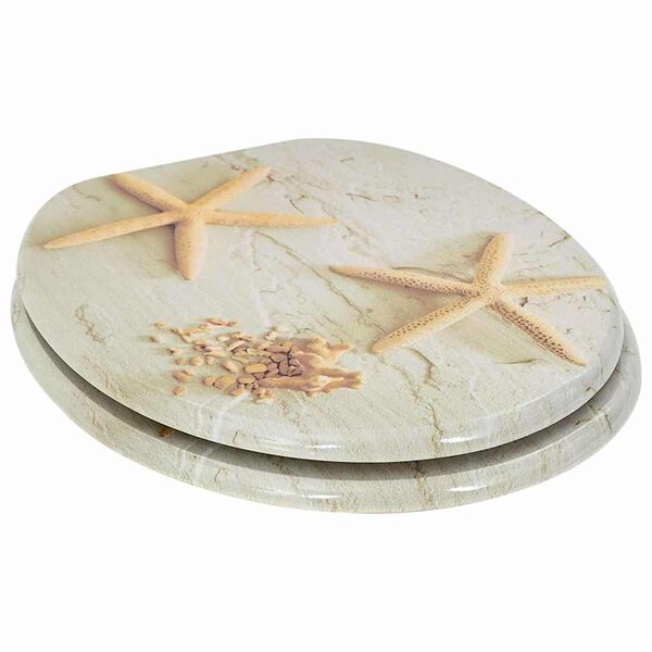 vidaXL Toilettensitz Gelb und Wei&szlig; 44 x 38 cm MDF-Platte