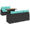 vidaXL Garten Essgruppe mit Kissen 6 pcs Schwarz und Teal