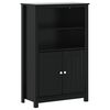 vidaXL Badschrank BERG Schwarz 69,5x34x110 cm Massivholz Kiefer