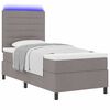vidaXL Boxspringbett mit Matratze mit LED Taupe 90 x 200 cm Stoff