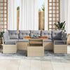 vidaXL Garten-Sofa-Set mit Kissen mit Kissen 8 pcs Beige und Grau