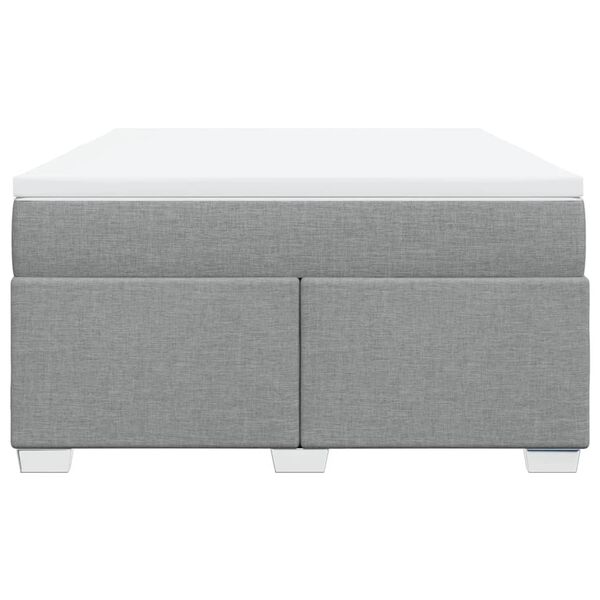 vidaXL Boxspringbett mit Matratze Hellgrau 140x190 cm Stoff