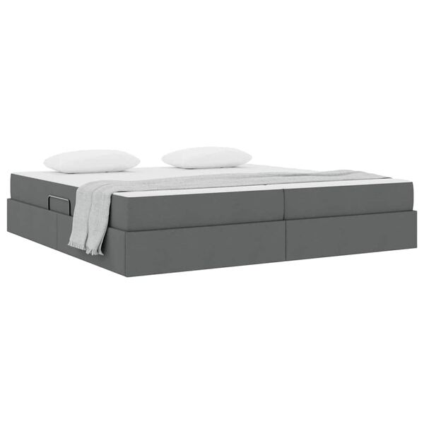 vidaXL Aufbewahrungsbett mit Matratze Dunkelgrau 200 x 200 cm