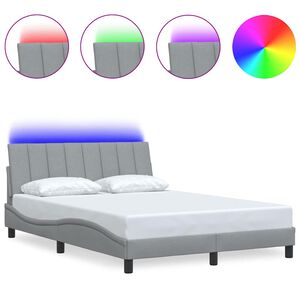 vidaXL Bettgestell ohne Matratze "Hanko" Hellgrau 120x200 cm Stoff