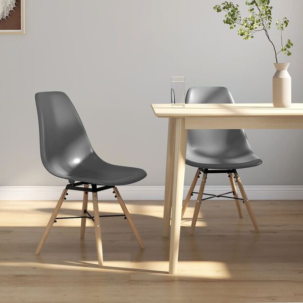 vidaXL Esszimmerst&uuml;hle 2 Stk. Grau PP
