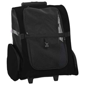 vidaXL Trolley f&uuml;r Haustiere 3-in-1 Schwarz 48x32x(57-106)cm