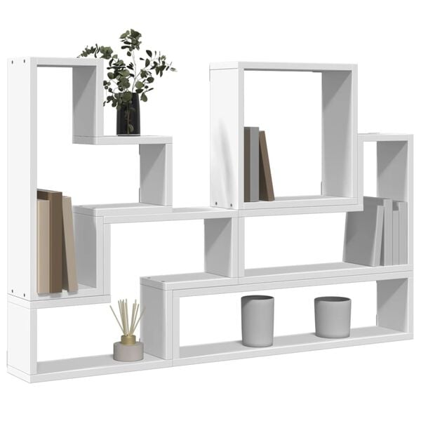 vidaXL Wandregal Wei&szlig; 96x12x64 cm Holzwerkstoff