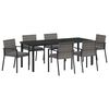 vidaXL Garten Essgruppe 6 pcs Grau Pulverbeschichteter Stahl