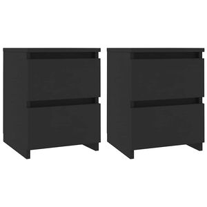 vidaXL Nachttische 2 Stk. Schwarz 30&times;30&times;40 cm Holzwerkstoff