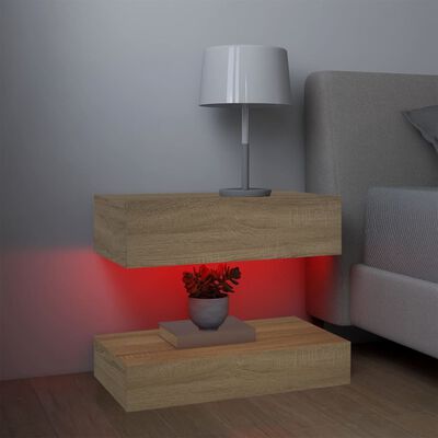 vidaXL TV-Schränke LED-Leuchten 2 Stk. Sonoma-Eiche 60x35 cm