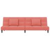 vidaXL Schlafsofa 2-Sitzer mit 2 Kissen & Hocker Rosa Samt