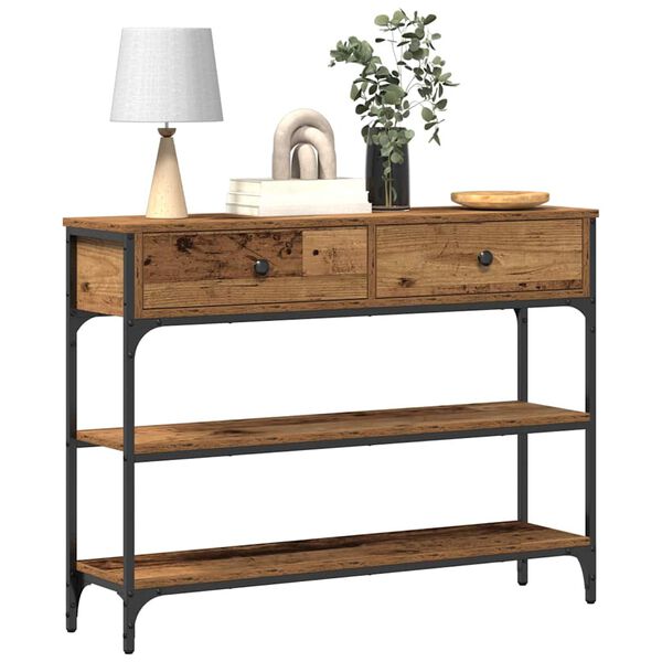 vidaXL Konsolentisch mit Regal Altholz 72,5 x 25 x 75 cm Holzwerkstoff