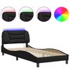 vidaXL Bettgestell mit LED ohne Matratze "Hvar" Schwarz 90x190 cm