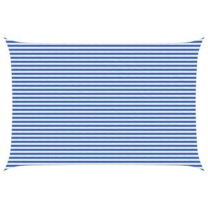 vidaXL Sonnensegel 4 x 7 m HDPE Rechteckig Blau und Wei&szlig;