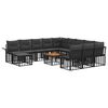 vidaXL Gartensofa-set 13-tlg. Schwarz und Dunkelgrau Poly Rattan