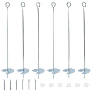 vidaXL Erdanker 6 stk. Galvanisiertes Metall Silber