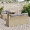 vidaXL Gartensofa-set mit Kissen 6 pcs Beige und Hellgrau Poly-Rattan