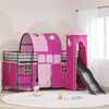 vidaXL Kinderloftbett Schwarz und Pink 107 x 200 cm Metall