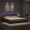 vidaXL Bettgestell mit LED ohne Matratze "Zadar" Cappuccino-Braun 200x200 cm