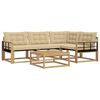 vidaXL Outdoor-Sofagarnitur 5 Stk. Wei&szlig; und Beige