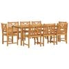 vidaXL Garten Essgruppe 9 pcs Braun Massivholz Akazie