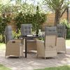 vidaXL Garten Essgruppe mit Kissen 5 pcs Beige Poly-Rattan