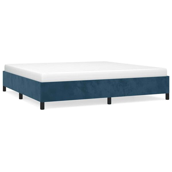 vidaXL Bettgestell ohne Matratze Dunkelblau 200x200 cm Samt