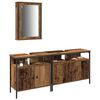 vidaXL Badezimmer Waschbeckenm&ouml;bel mit Regal 3 pcs Braun Holzwerkstoff
