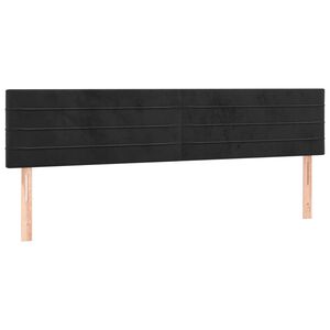 vidaXL Kopfteile Schwarz 160x5x78/88 cm Samt