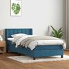 vidaXL Boxspringbett mit Matratze Dunkelblau 80x220 cm Samt