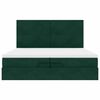 vidaXL Ottoman-Bett mit Matratzen Dunkelgr&uuml;n 200x200 cm Samt