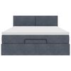 vidaXL Ottoman-Bett mit Matratze Dunkelgrau 140x190 cm Samt