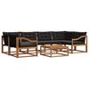 vidaXL Outdoor-Sofagarnitur mit Kissen 7 pcs Nat&uuml;rlich und Schwarz