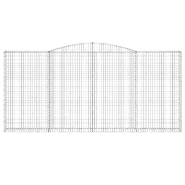 vidaXL Gabionen mit Hochbogen 7 Stk. 400x30x180/200cm Verzinktes Eisen
