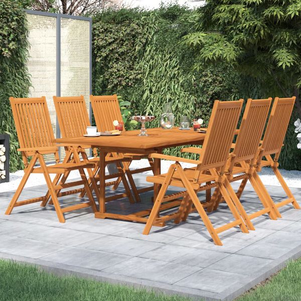 vidaXL 7-tlg. Garten-Essgruppe Massivholz Akazie 150-200 cm